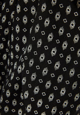 Linen blend shorts with tie waist - Black
