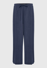 Pantaloni cu croi larg și șnur de strângere - Indigo