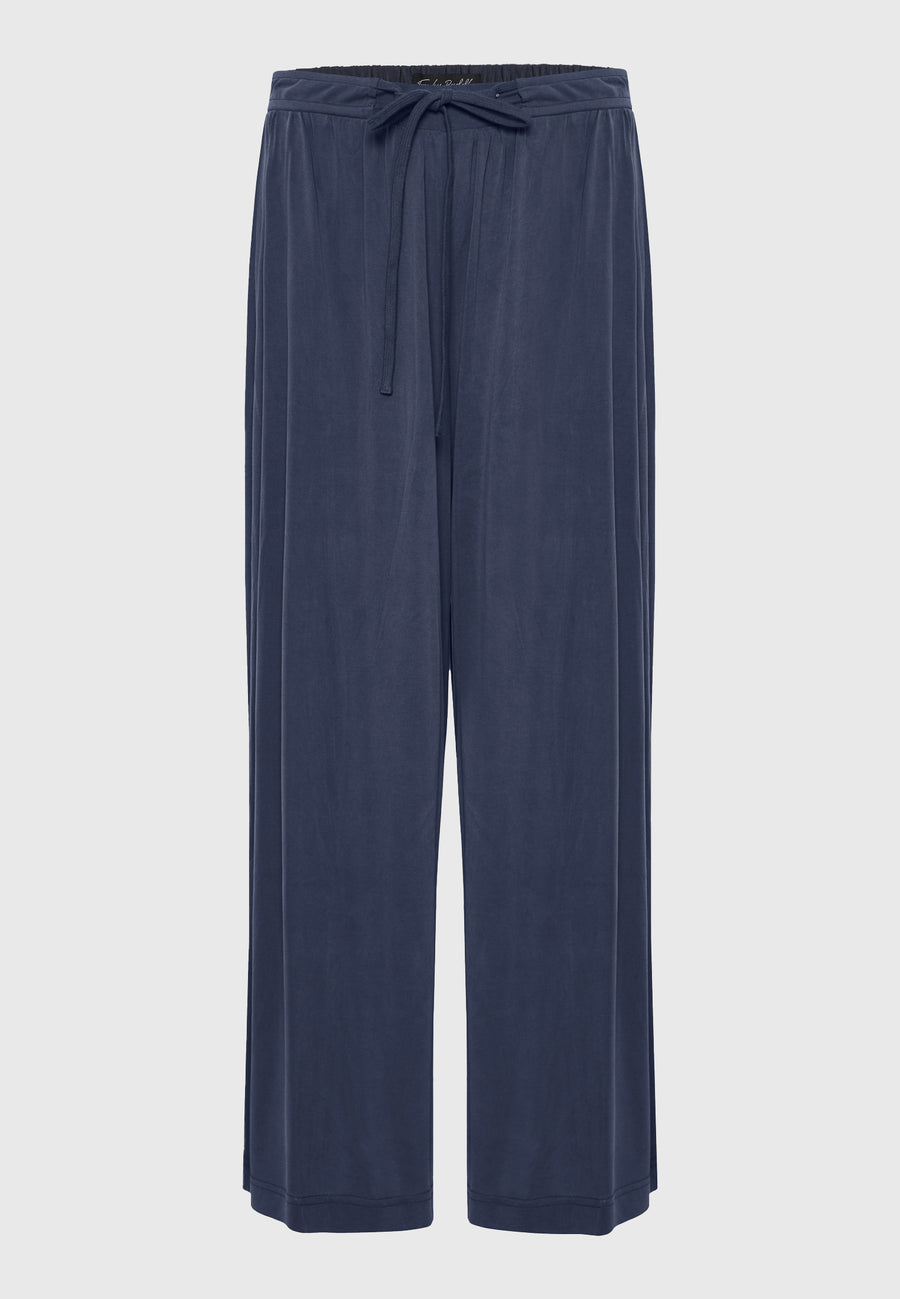 Pantaloni cu croi larg și șnur de strângere - Indigo