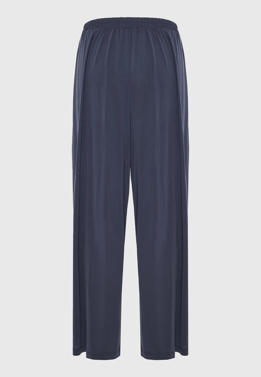 Pantaloni cu croi larg și șnur de strângere - Indigo