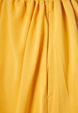 Loose fit shorts with front tie - Mustard