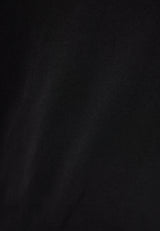 Tricou din bumbac cu decolteu în V pentru femei - Negru