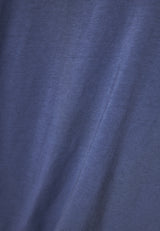 Tricou de damă din bumbac cu decolteu în V - Indigo