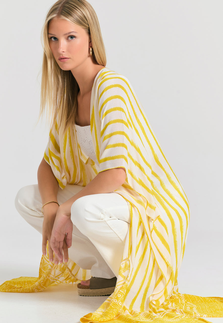 Kimono din viscoză pentru femei - Ananas