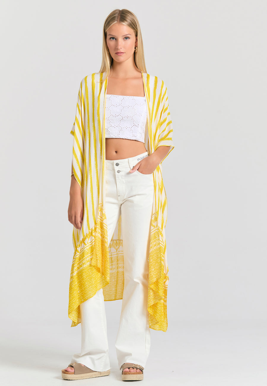 Kimono din viscoză pentru femei - Ananas