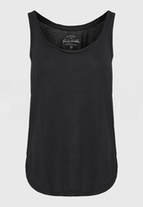 Women's viscose plain color tank top - Black