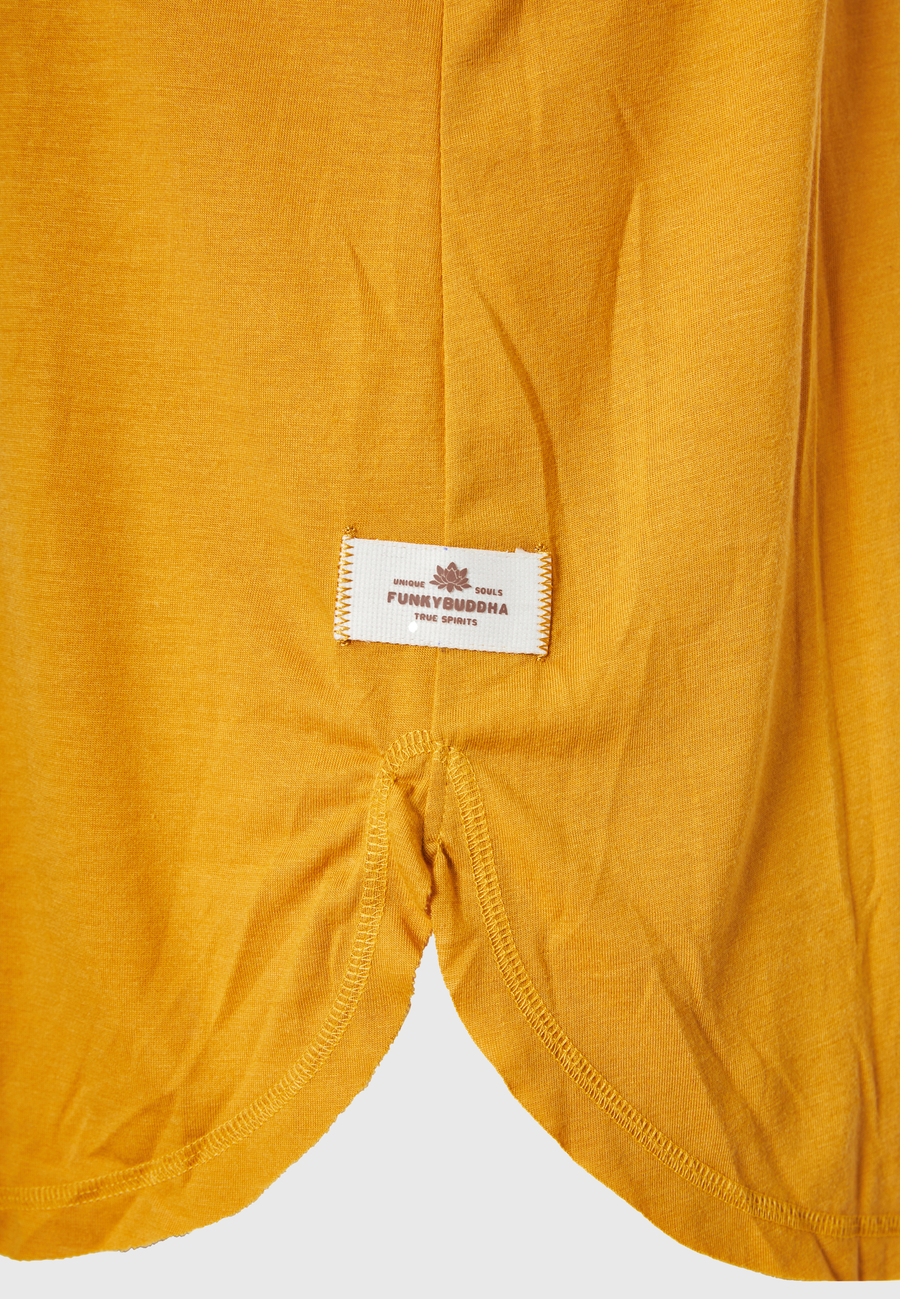 Women's viscose plain color tank top - Mustard
