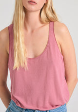 Women's viscose plain color tank top - Pink
