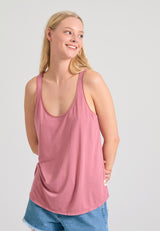 Women's viscose plain color tank top - Pink