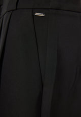 Pantaloni scurți lejeri cu pliuri în talie - Negri