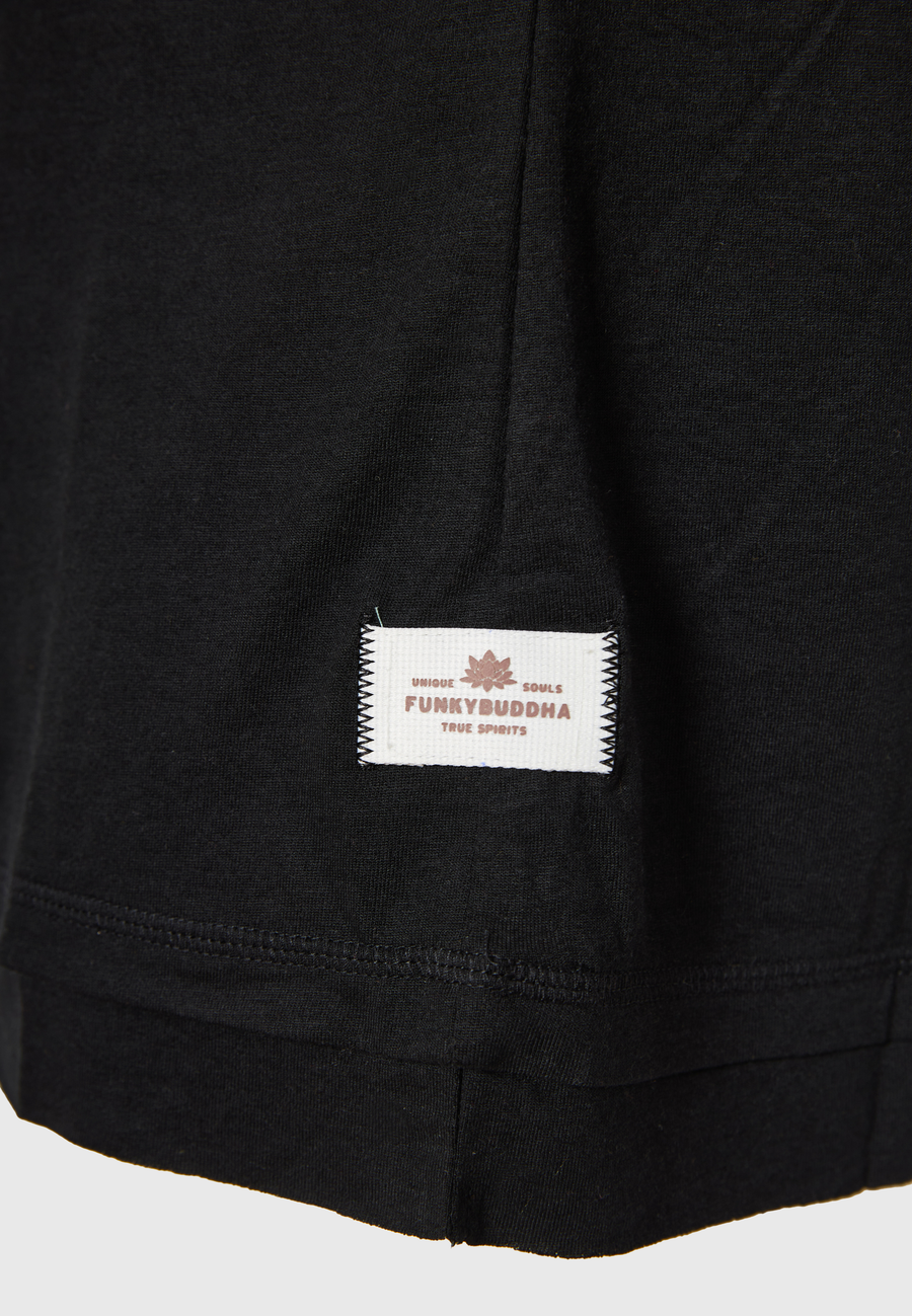 Tricou simplu din viscoză pentru femei - Negru