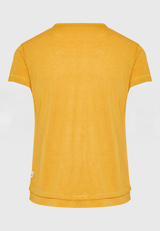 Tricou simplu din viscoză pentru femei - Muștar