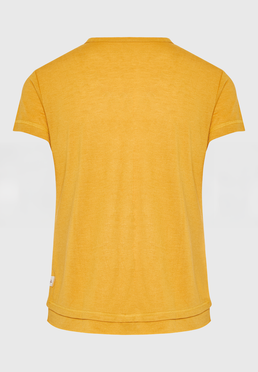 Tricou simplu din viscoză pentru femei - Muștar
