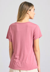 Women's viscose plain t-shirt - Pink