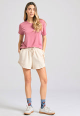 Women's viscose plain t-shirt - Pink