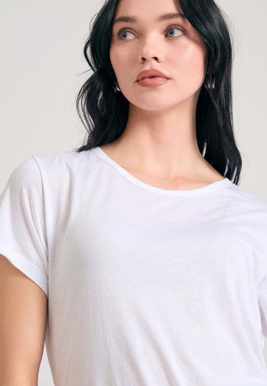 Tricou simplu din viscoză pentru femei - Alb