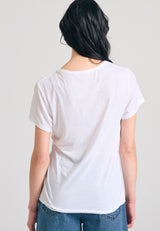 Tricou simplu din viscoză pentru femei - Alb