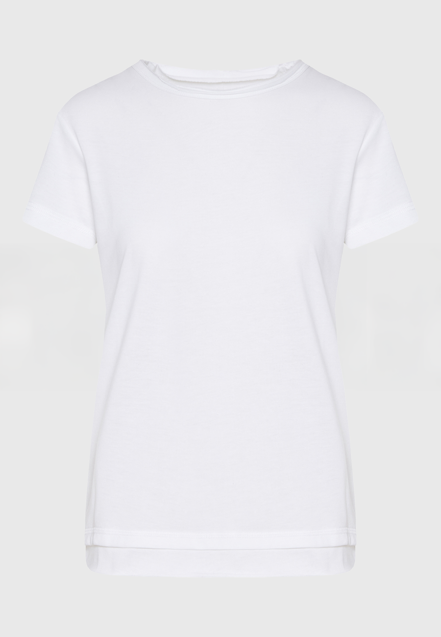 Tricou simplu din viscoză pentru femei - Alb