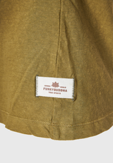 Women's linen blend plain t-shirt - Olive