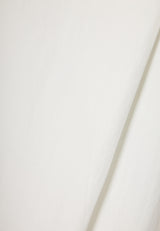 Lyocell blend pants with asymmetrical clasp - White