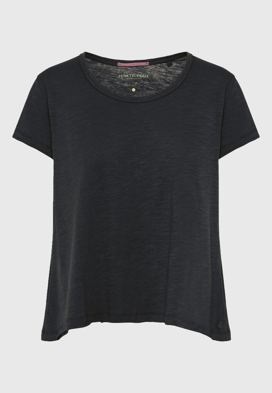 Crew neck women's plain t-shirt - The essentials - Black
