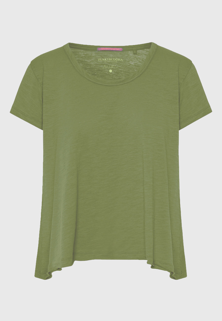 Crew neck women's plain t-shirt - The essentials - Hunter green