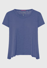 Crew neck women's plain t-shirt - The essentials - Indigo