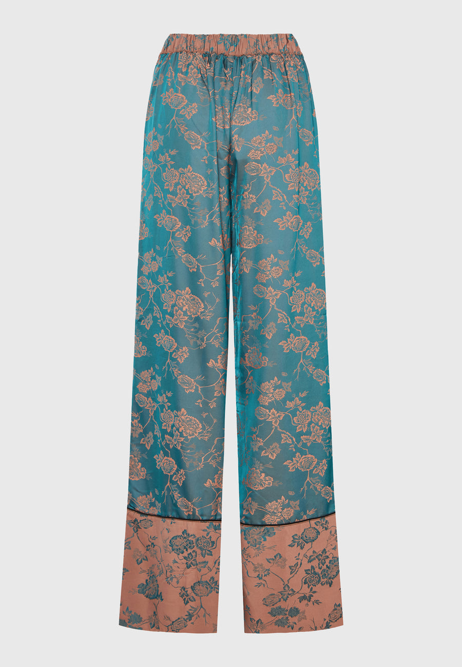 Wide leg all over printed pants - Smoke blue