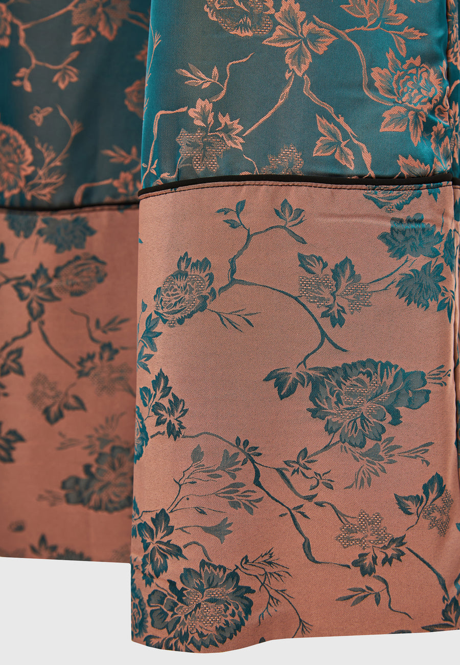 Wide leg all over printed pants - Smoke blue