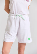 Pantaloni scurți de trening lejeri pentru femei - Albi