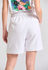 Pantaloni scurți de trening lejeri pentru femei - Albi
