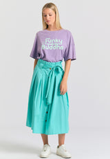 Tricou supradimensionat vopsit în haine cu imprimeu de logodnă - Dahlia violet