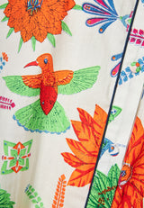 Women's relaxed fit shirt with exotic print - Multi