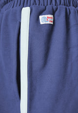 Pantaloni scurți jogger pentru femei cu broderie Funky Buddha - Skipper blue
