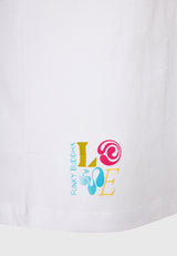Tricou lejer cu imprimeu artistic pe spate - Alb