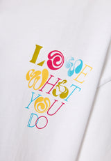 Tricou lejer cu imprimeu artistic pe spate - Alb