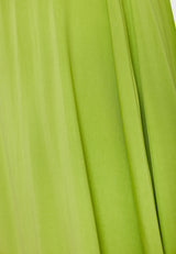 Lyocell blend midi dress with open back - Avocado