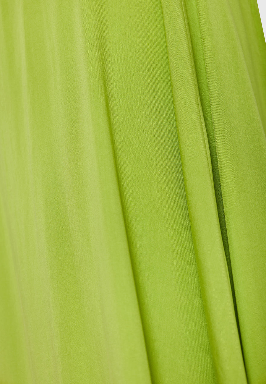 Lyocell blend midi dress with open back - Avocado