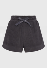 Pantaloni scurți lejeri pentru femei, model prosop - Antracit