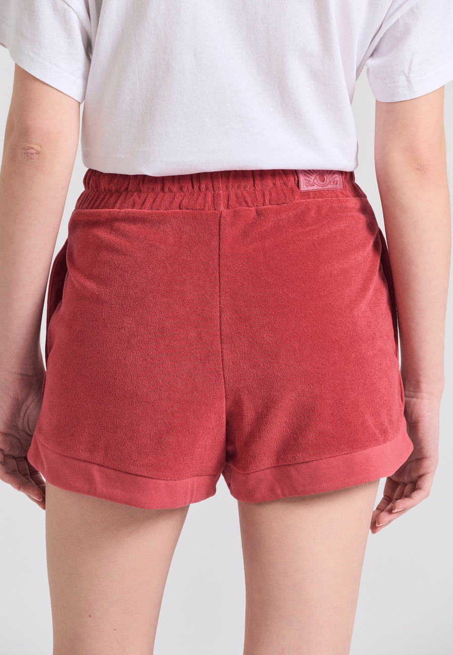Pantaloni scurți lejeri pentru femei - Roșu Pământ