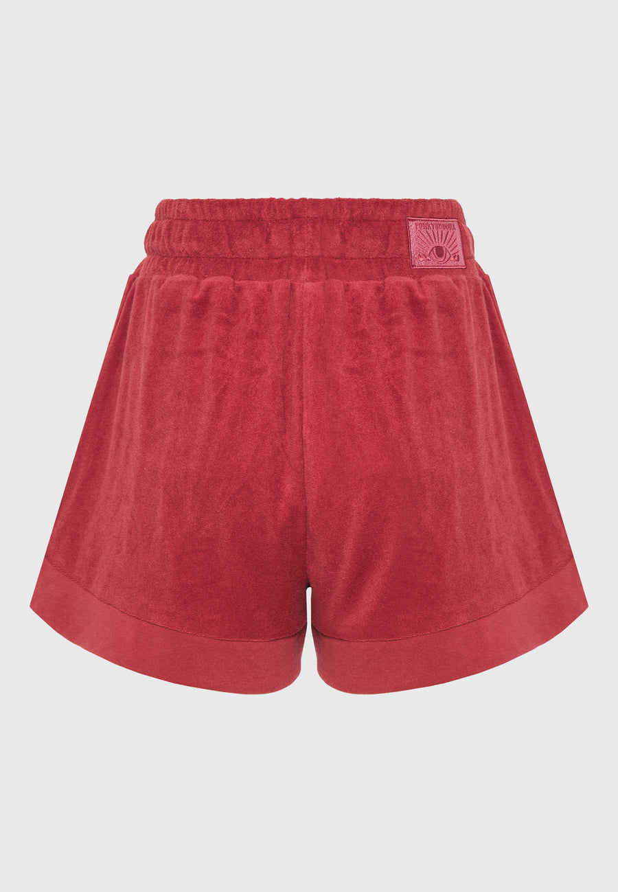 Pantaloni scurți lejeri pentru femei - Roșu Pământ