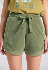 Loose fit women's towel shorts - Hunter green