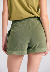 Loose fit women's towel shorts - Hunter green