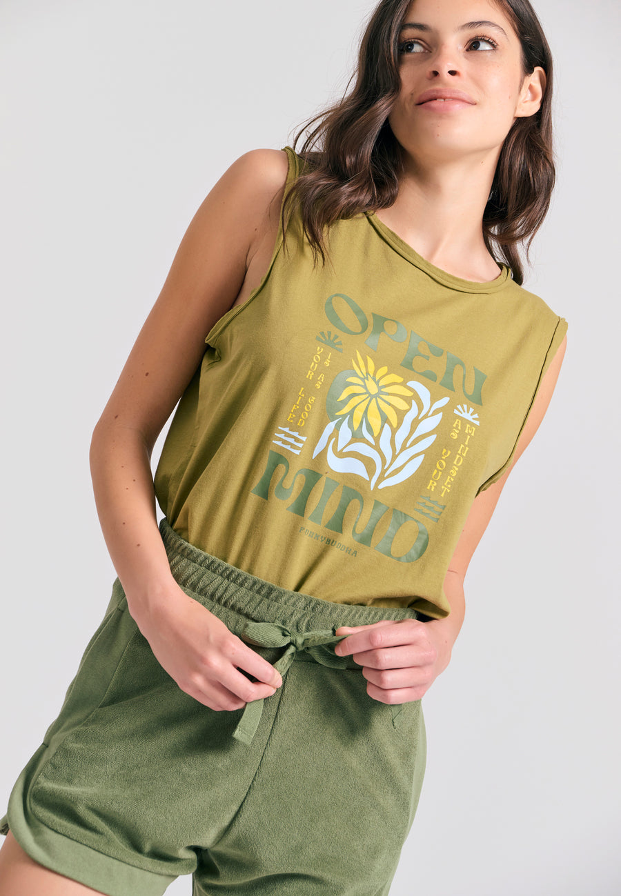 Loose fit women's towel shorts - Hunter green