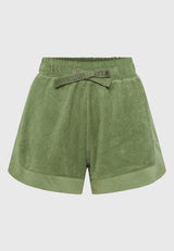 Loose fit women's towel shorts - Hunter green