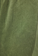 Loose fit women's towel shorts - Hunter green