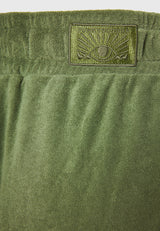 Loose fit women's towel shorts - Hunter green