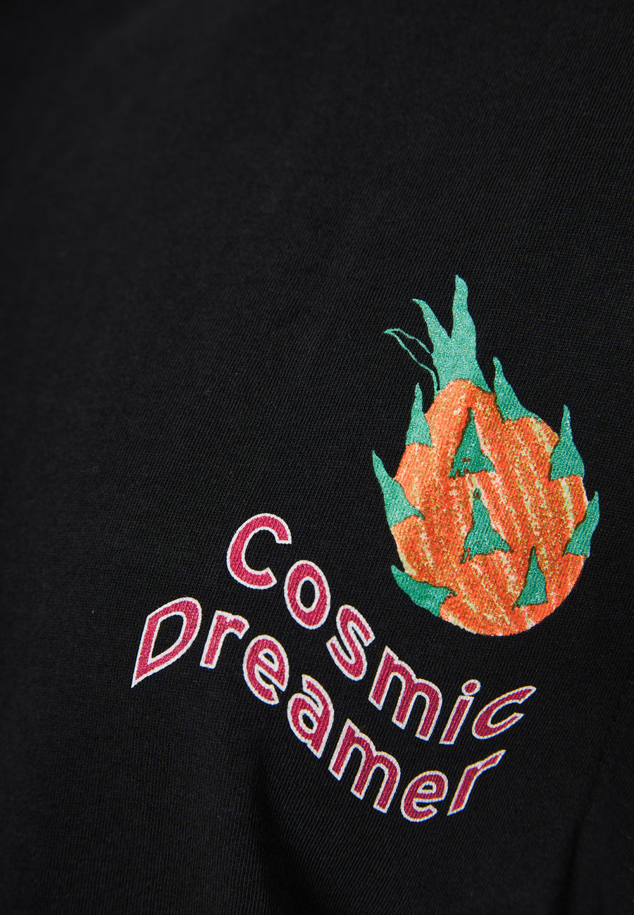 Women's t-shirt with graphic frame print on the back - Black
