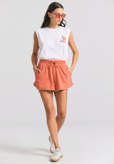 Women's t-shirt with graphic frame print on the back - White