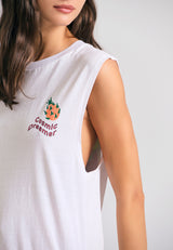 Women's t-shirt with graphic frame print on the back - White